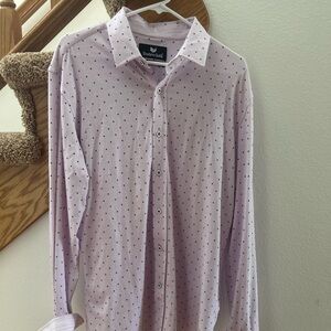 Buttercloth Shirt Mens L Pink Black Flip Cuff Casual Dress Long Sleeve Button Up